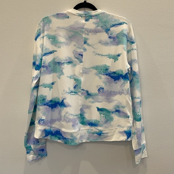 NWT All In Motion Women’s Teal Tie Dye Crewneck Pullover Sweatshirt Size SMALL - Picture 7 of 8